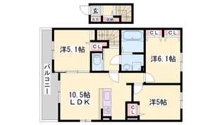 パルグランデⅡ【2階】の間取り
