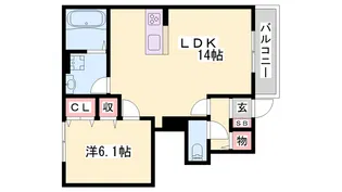 カルム シャーンス【1階】の間取り
