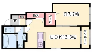 メゾンドアポロン【1階】の間取り