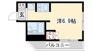 エレーヴ新在家【103号室】の間取り