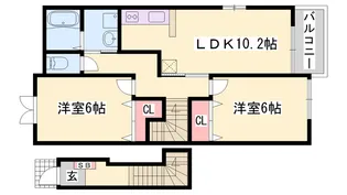 ヴィラ・ポポラーレⅡ【2階】の間取り