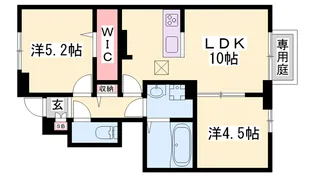 カーサフェリーチェ新在家【1階】の間取り