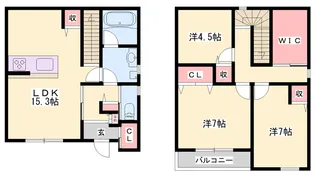 兵庫県姫路市広畑区西蒲田【一戸建】の間取り