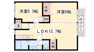 ファミィール垣口【1階】の間取り