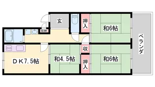 北在家アパートメント【304号室】の間取り