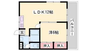ロイヤルメゾン白浜【A202号室】の間取り