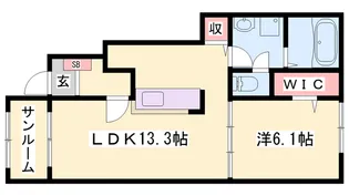 メゾングレーヌ勝原B【1階】の間取り
