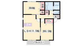 サンビレッジ瑞景D棟【D201号室】の間取り