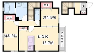 サンサージュ加納原田Ⅱ【2階】の間取り