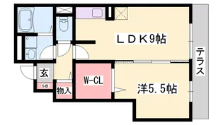 モダンコート東阿保【1階】の間取り