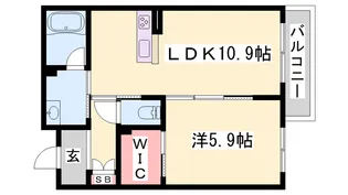 ザ フジイ ガーデンC・D【1階】の間取り