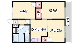 オアシスやまなB【2階】の間取り