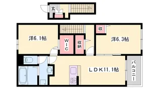 サンセールⅧ A【202号室】の間取り