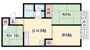 粟津前田ハイツ【2階】の間取り