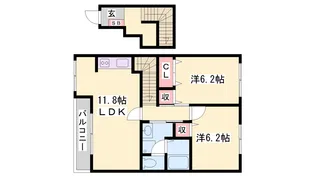 サニーパレスB【2階】の間取り