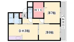 パークサイドツクダB【201号室】の間取り