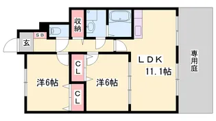 パティオ三木【1階】の間取り