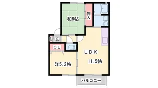 グランパルク元沖【2階】の間取り