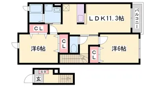 エクセルシアB【2階】の間取り