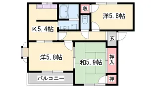 プリミエール国分寺【B202号室】の間取り