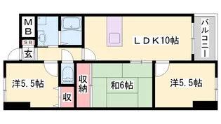 シャトー三和青山【1階】の間取り