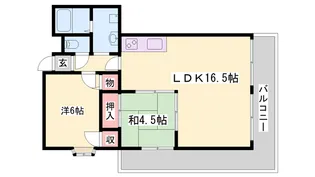 ハッピーコートさんわ【4階】の間取り