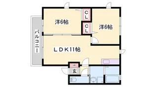 ガーデンハイツA・B棟【1階】の間取り