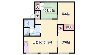 クレスト安室【1階】の間取り