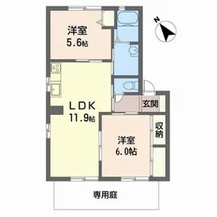 ヴェルジュール別所C・D【1階】の間取り