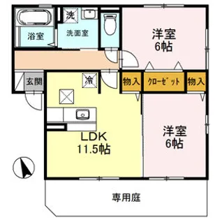 グリーンコーポ尾上の松【1階】の間取り