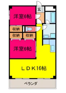 居垣マンション【4-B号室】の間取り