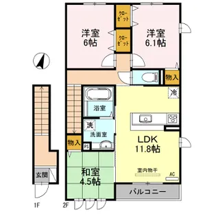 アバンツァート長砂 A棟【2階】の間取り