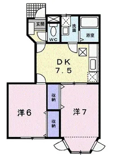 シエルアンフィニ【1階】の間取り