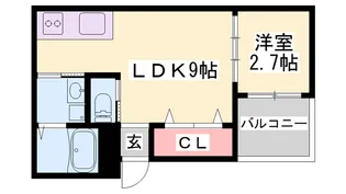 コティ網干【303号室】の間取り