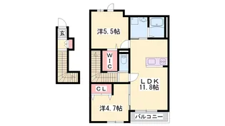 West Sola【2階】の間取り
