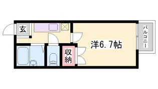 キャトルセゾン福崎【105号室】の間取り