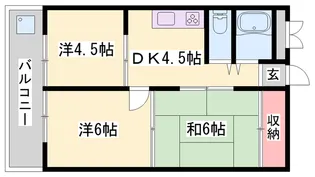東加古川ハイツ【3階】の間取り