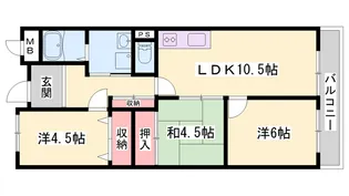 赤穂駅北ハイツ【602号室】の間取り