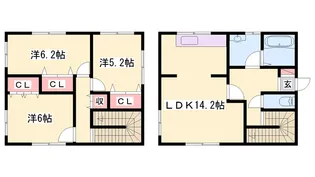 兵庫県姫路市辻井6【一戸建】の間取り