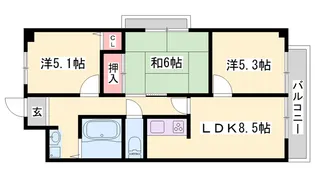ハピネス見野【307号室】の間取り