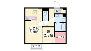 サンライズ中地【102号室】の間取り