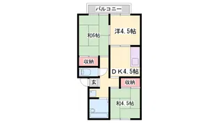 プレジール・沖 西棟【201号室】の間取り