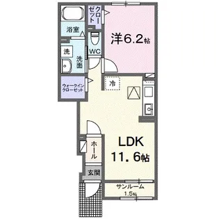 イーストウッド2【1階】の間取り