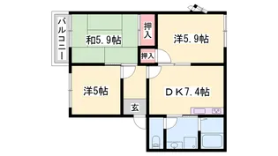 Calmly溝口【2階】の間取り