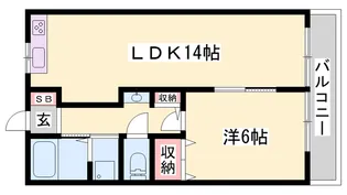 1LDKの間取り画像