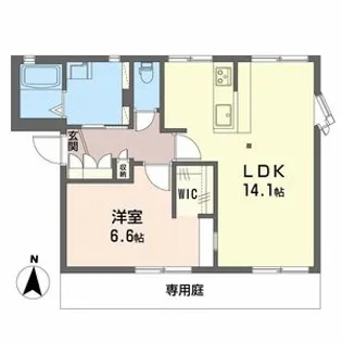 タウニィ千木【0102号室】の間取り