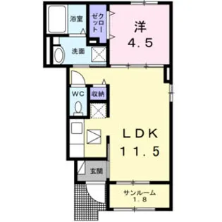 ベル フィオーレA【1階】の間取り