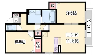 WIT NANA【102号室】の間取り