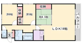 ヌーベ・ゆらの【207号室】の間取り