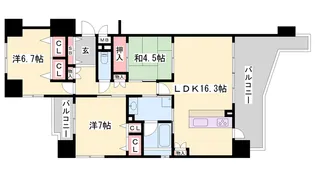 アルファステイツ田寺【801号室】の間取り